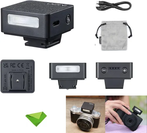 Miniatura 2 de GODOX iM20 Mini Flash para cámara con batería incorporada, compacto y portátil GN10/470 mAh, carga USB-C y zapata universal compatible con Sony Negro