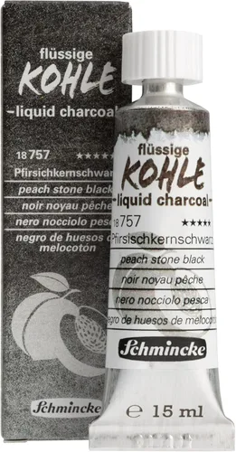 Miniatura 7 de Schmincke - Carbón líquido, Cherry Pit Black, 1.2 fl oz, 18 756 009, para pintura al carbón, dibujo al carbón y underpainting, vegano