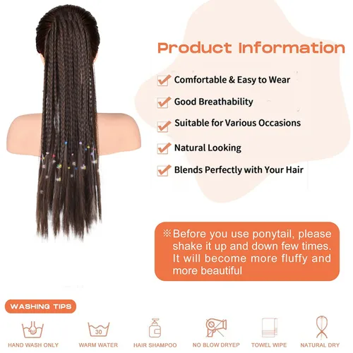 Miniatura 3 de PARAHAIR Extensiones de cabello sintético suave y natural para trenzar en caja de 18 pulgadas, 3.53 onzas, color negro natural, para mujeres y niñas