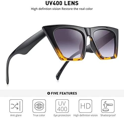 Miniatura 5 de OLIEYE Gafas de sol de ojo de gato cuadrado vintage mujeres moda pequeña cateye gafas de sol