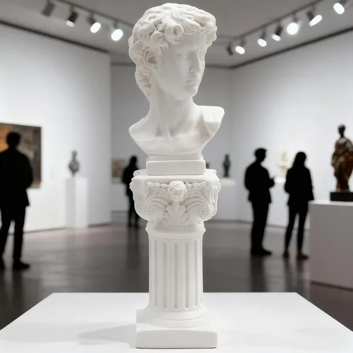Miniatura 4 de Estatua griega de David busto mitología escultura mini pilares romanos columnas griegas figura de cabeza de David para decoración de oficina romana