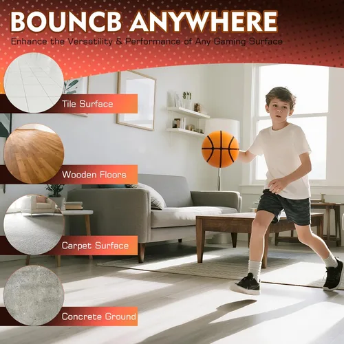 Miniatura 3 de Balón de baloncesto silencioso tamaño 3, bola de espuma sin ruido para entrenamiento en interiores, balón sin sonido con diseño ranurado de alto