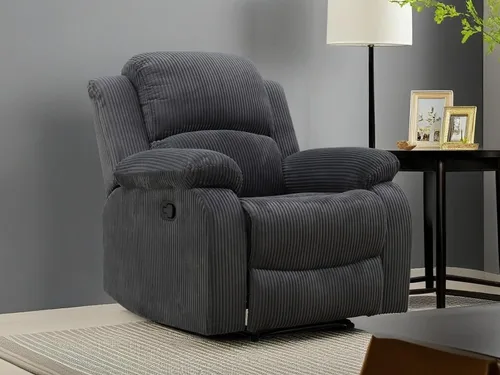 Miniatura 23 de Sofá reclinable manual moderno, sofá reclinable de cuero de 3 plazas, sofá reclinable de sala de estar, sofá con portavasos y mesa abatible