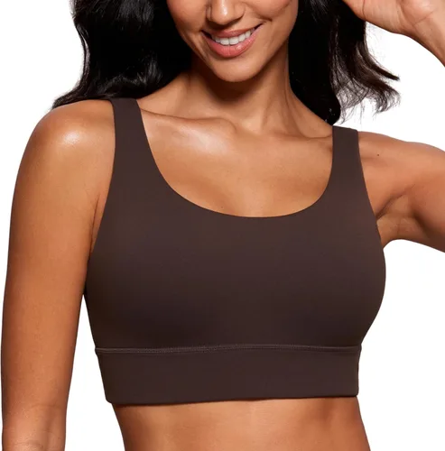 Miniatura 83 de CRZ YOGA Butterluxe - Brasier deportivo con espalda en U para mujer, cuello redondo, acolchado, de bajo impacto, para yoga, entrenamiento