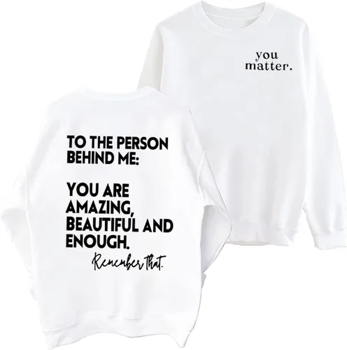 Miniatura 3 de MOUSYA Sudadera de gran tamaño con texto en inglés You Matter para mujer, sudadera con capucha de gran tamaño para concientización sobre la salud