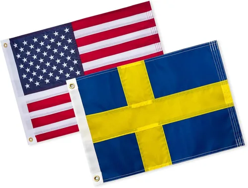 Miniatura 20 de Bandera de las Bahamas de 12 x 18 pulgadas para barco, banderas de colores vivos del Caribe Bahameño con 2 ojales de latón, banderas pequeñas