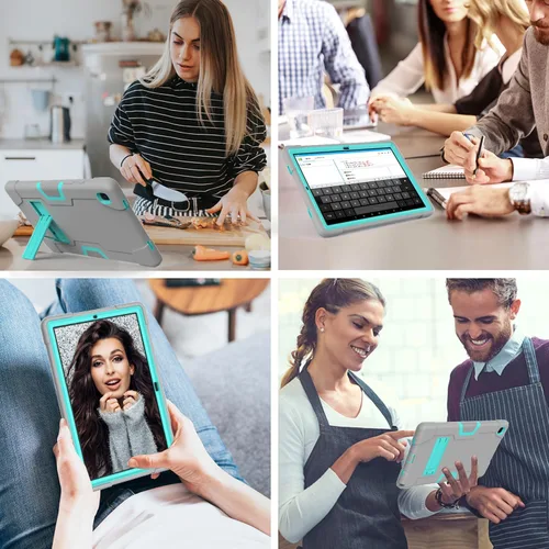 Miniatura 6 de Funda para Tablet de Samsung Galaxy Tab A7 10.4 2020, Funda Protectora de Alta Resistencia y a Prueba de Golpes de PC de Silicona con Soporte