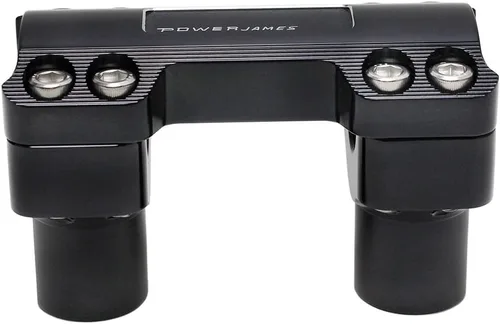 Miniatura 4 de POWER JAMES Elevadores de manillar negros de 1 1/4 pulgadas compatibles con Harley Davidson Softail, Fat Boy, Dyna, Road King con cubierta