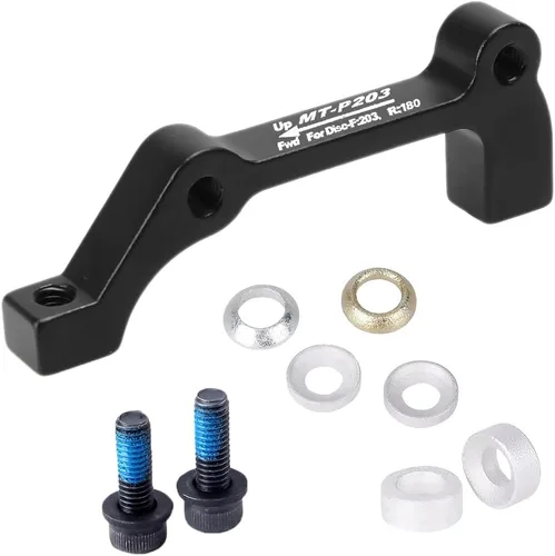 Miniatura 8 de Soporte de montaje de freno de disco para bicicleta, aleación de aluminio, mecanizado CNC, adaptador de montaje de poste de pinza estándar con junta