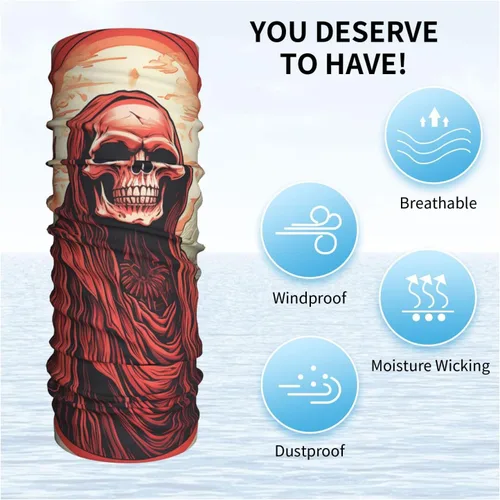 Miniatura 6 de CASGTNZ skull angel grim reaper Death red Neck Gaiter Face Cover Balaclava Gaiter Mask for Men Women Bandana for Motorcycle Cycling Riding Skiing