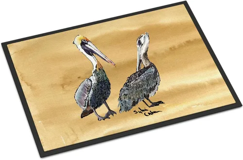 Caroline's Treasures 8408-MAT Pelican - Felpudo de 18 x 27 pulgadas, para interiores y exteriores, para entrada, antideslizante, lavable, de pelo