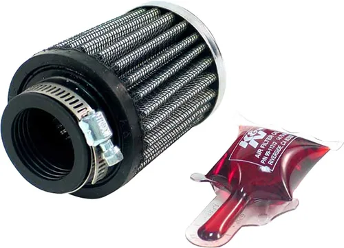 K&N Filtro de aire universal con abrazadera original de alto flujo de por vida: alto rendimiento, premium: diámetro de brida: 1.125 pulgadas, altura