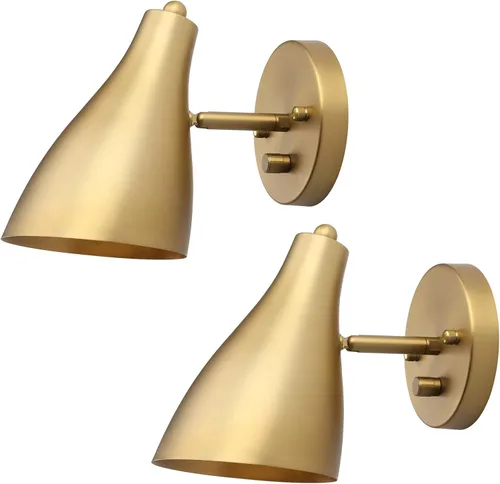 Miniatura 12 de Pathson Lámpara de pared ajustable con interruptor de atenuación, iluminación vintage de pared de noche con acabado negro mate, lámpara de pared