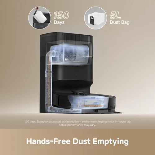 Miniatura 2 de DREAME Aspiradora robot D20 Pro Plus, succión de 13,000 Pa, DuoBrush para pelo de mascotas, limpieza de esquinas, vaciado automático, navegación LDS