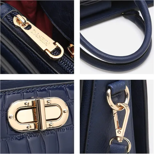 Miniatura 5 de Dasein Bolsos de mano para mujer bolsos de mano con asa superior bolsos de trabajo bolsos de hombro con embrague a juego juego de 2 piezas