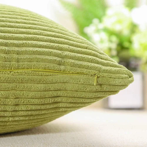 Miniatura 6 de Artscope Fundas de almohada de pana a rayas acogedoras súper suaves decorativas oblongas fundas de almohada decorativa fundas de cojín para sofá