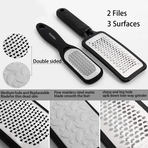 Miniatura 2 de Removedor de callos para pies, raspador de pies colosal y kit profesional de pedicura para eliminar la piel dura para pies húmedos y secos, lima