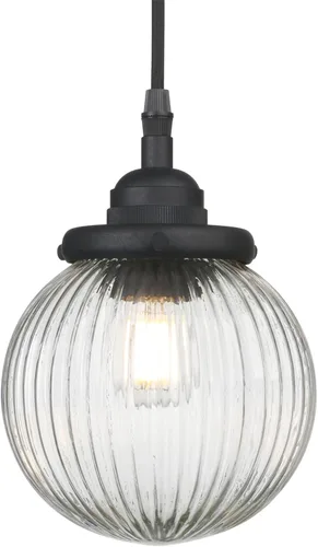 Miniatura 9 de Yosoan Lámpara colgante vintage de 1 luz, lámpara colgante de cocina, con cable individual, de lujo, retro, texturizada, a rayas, redonda, pantalla