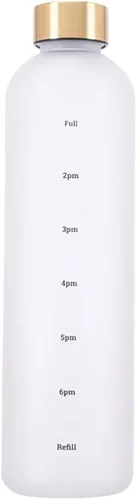 Botellas de agua de 33.8 fl oz con tiempos para beber y pajilla, botella de agua motivacional con marcador de tiempo, botella de agua deportiva para