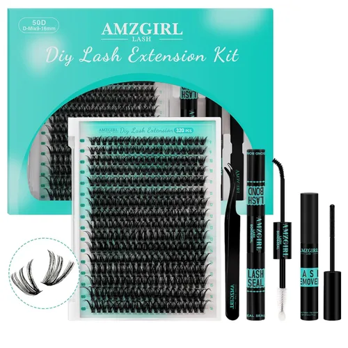 Miniatura 42 de Kit de Extensión de Pestañas, Kit de Racimos de Pestañas DIY 168Pcs con Pegamento de Unión y Sello Impermeable, Removedor de Pestañas para Kit