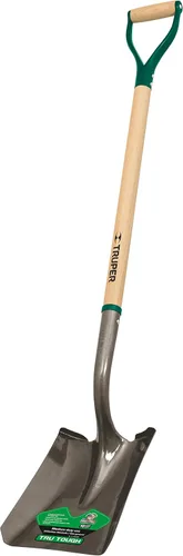 Miniatura 7 de Truper 31197 Tru Tough - Pala corta de punta cuadrada con mango en D de 19 pulgadas, madera de 19 pulgadas