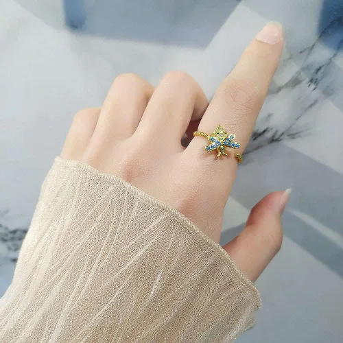 Miniatura 5 de 14K Gold Plated Anxiety Ring for Women-925 Sterling Silver Spinner Rings for AnxietyAdjustable Open Ring Fidget RingStacking Rings Gifts