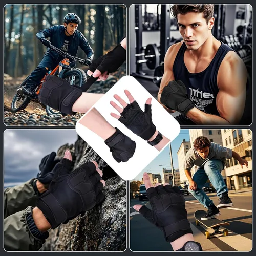 Miniatura 6 de Guantes de levantamiento de pesas, guantes de gimnasio para hombres y mujeres, protección completa de la palma para deportes, levantamiento