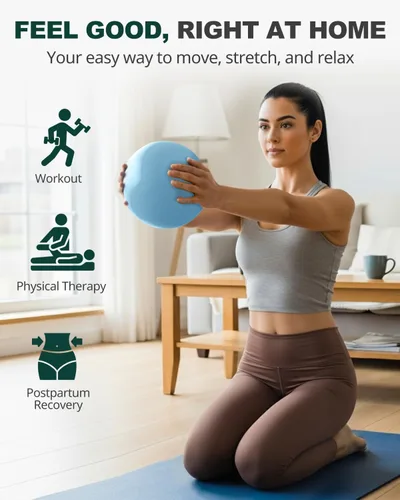 Miniatura 2 de Trideer Pelota de pilates de 9 pulgadas, pelota de ejercicio pequeña para yoga, entrenamiento de núcleo, terapia física, equilibrio, estabilidad