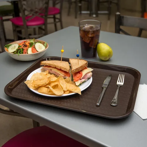 Miniatura 4 de CFS CT141869 Bandeja estándar para cafetería/comida rápida, 14 x 18 pulgadas, chocolate (paquete de 2)