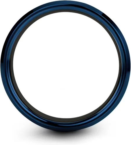 Miniatura 2 de Regalo para abanico de sirena Anillo de sirena pulido pulido aniversario de boda tungsteno oro amarillo negro plata azul 0.315 in Banda