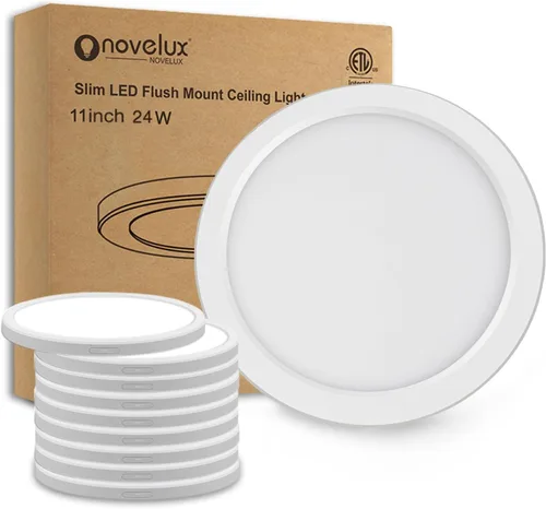 Miniatura 11 de ETL Lámpara de techo LED de 7 pulgadas, montaje empotrado, regulable, luz de techo plana redonda ultra delgada de 5000 K, luz diurna, lámpara de 3