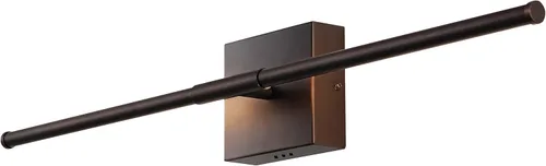 Miniatura 14 de JONATHAN Y Aplique de pared LED integrado de latón dorado de 28 pulgadas, luz de tocador de metal para espejo de baño, dormitorio, pasillo, elegante