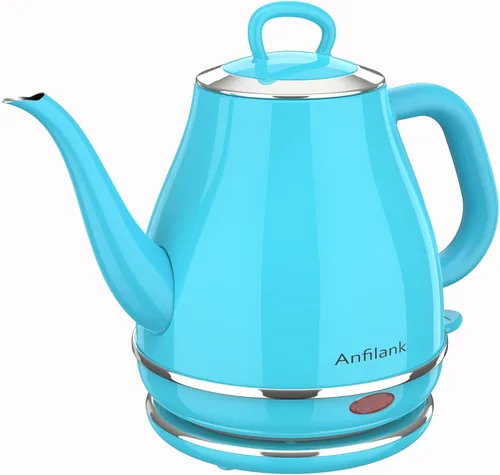 Miniatura 11 de Anfilank - Hervidor eléctrico de cuello de cisne, 1 L 1500W de hervido rápido, hervidor de café y té de acero inoxidable 100% libre de BPA