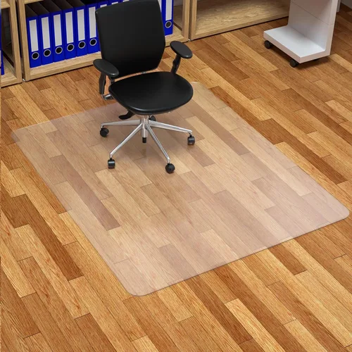 FuturHydro Tapete para silla para suelo de madera dura, 45" x 53" grande, transparente, deslizamiento fácil, tapete grande para silla de (Hard Floor)