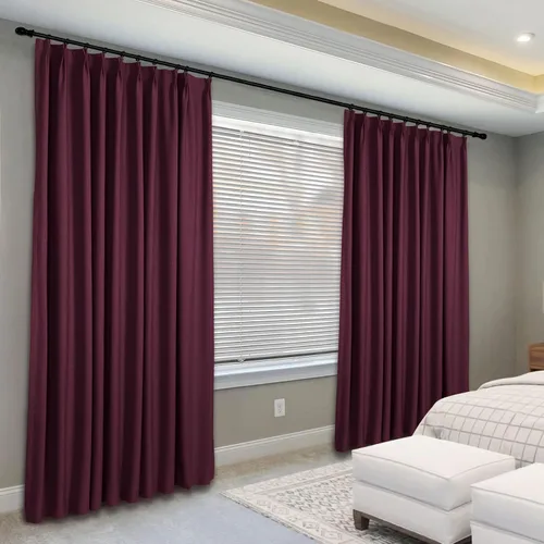Miniatura 2 de Frelement Cortinas opacas de lino, cortinas con aislamiento térmico para dormitorio, sala de estar, cortinas plisadas para barra transversal