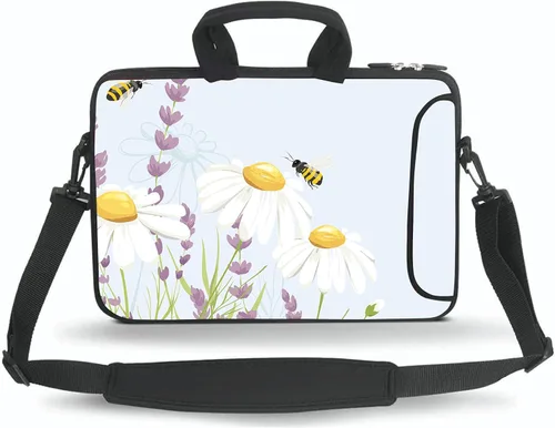 Miniatura 6 de Bolsa de mensajero de 14, 15, 15.4 y 15.6 pulgadas, funda de transporte con asa para accesorios, para portátiles de 14 a 15 pulgadas, cuadernos