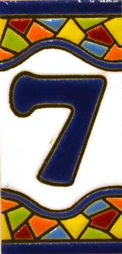 Miniatura 7 de Números de casa 3 pulgadas. Azulejos de números de casa pintados a mano para letreros, direcciones y nombres. Números de dirección para casas.