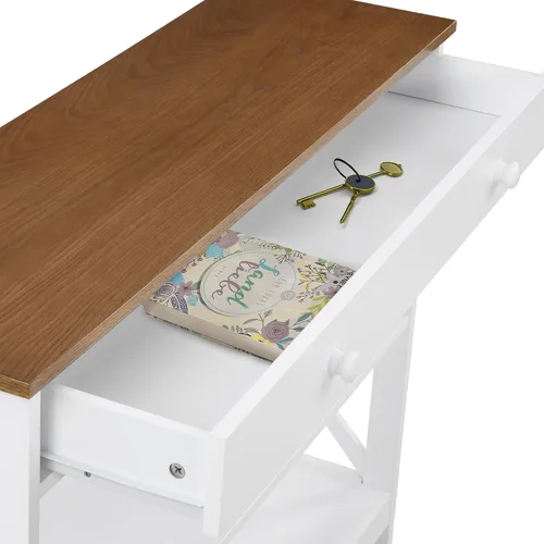 Miniatura 5 de Convenience Concepts Oxford - Mesa consola con 1 cajón con estantes, madera de granero/negro