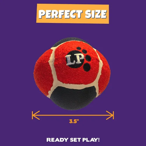 Miniatura 3 de Pet Factory Logical Pet - Pelota de tenis chirriante de 3.5 pulgadas para perro, color rojo, talla única