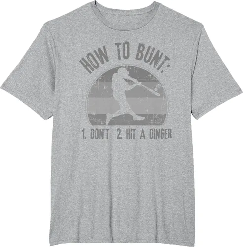 Miniatura 49 de Cómo Bunt Don't Hit A Dinger - Camiseta divertida de béisbol y sóftbol, Negro, S