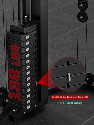 Miniatura 4 de SunHome - Estación de entrenamiento multifunción para el gimnasio en casa, máquina Smith con pila de pesas de 62.6 kg, prensa de piernas, estación