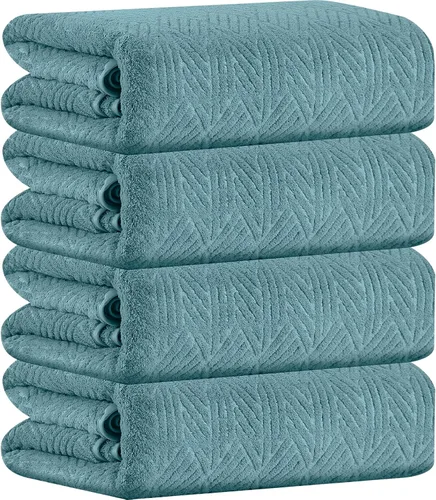 Miniatura 19 de CHINO Juego de 8 toallas de baño turquesa, 2 toallas grandes/2 toallas de mano/4 toallitas, toalla de baño grande de 600 GSM, toalla de secado