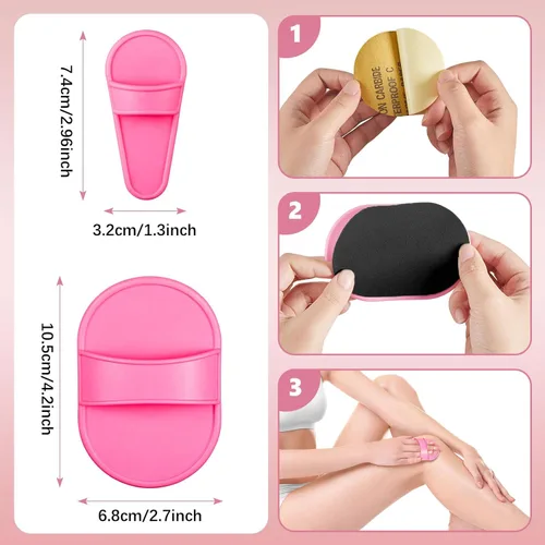 Miniatura 2 de Kit de exfoliación suave de 102 piezas para mujeres y niñas, piernas lisas y almohadillas de depilación facial en 2 tamaños, 100 piezas de papel
