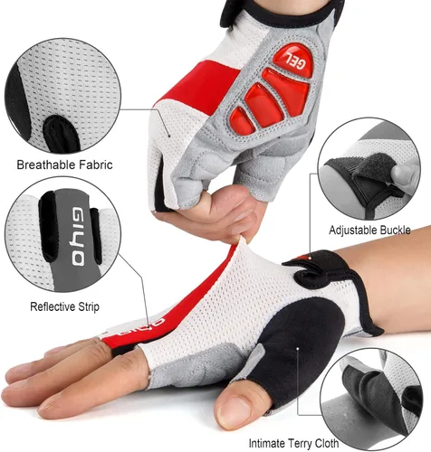Miniatura 5 de Guantes de ciclismo para hombres y mujeres, guantes de bicicleta de carreteramontaña, antideslizantes, amortiguadores, acolchados, guantes