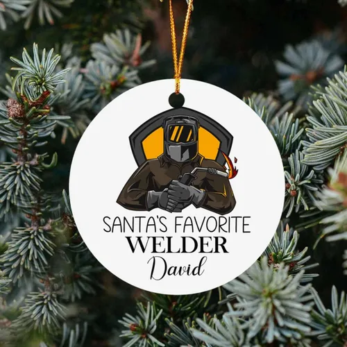 Miniatura 3 de Adorno de cristal personalizado para peluquero de perro favorito de Santa, adorno de Navidad para peluquero de perros 2025, adornos personalizados