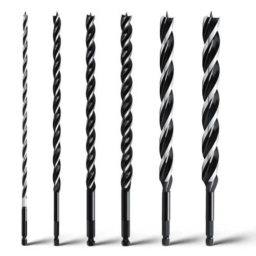Miniatura 9 de 6 brocas de taladro de 18 pulgadas de largo, vástago hexagonal de cambio rápido para madera blanda y dura, plástico, paneles de yeso
