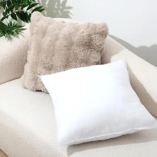 Miniatura 4 de Soaoo Set of 1 Fluffy Throw Pillows Insert Bulk 18 x 18 Inch White, Filled in 400g Polyester Fiber, Decorative Square Pillow for Couch Sofa Bed and