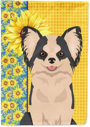 Miniatura 272 de Caroline's Treasures WDK5331CHF - Bandera de verano con diseño de girasoles rojos y blancos, manga grande, para porche, para colgar en la pared