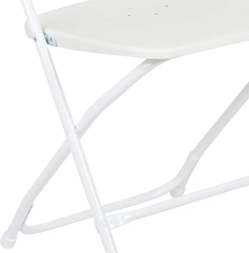 Miniatura 5 de EMMA + OLIVER Juego de 10 sillas plegables de plástico, capacidad de peso de 650 libras, silla plegable apilable ligera en color blanco