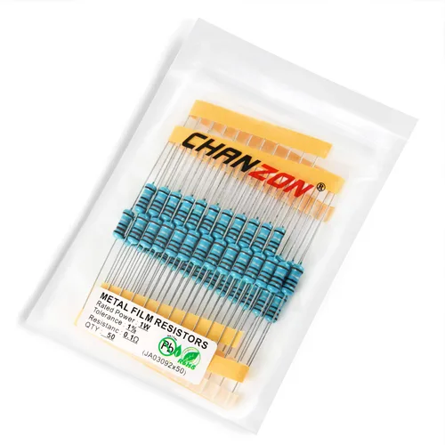 Miniatura 3 de Chanzon 50pcs 1W 0.1 Ohm Ohm 0r1 r1 Resistencia fija de película metálica 0.01 ±1% Tolerancia 0.1R MF Agujero pasante Resistencias limitantes